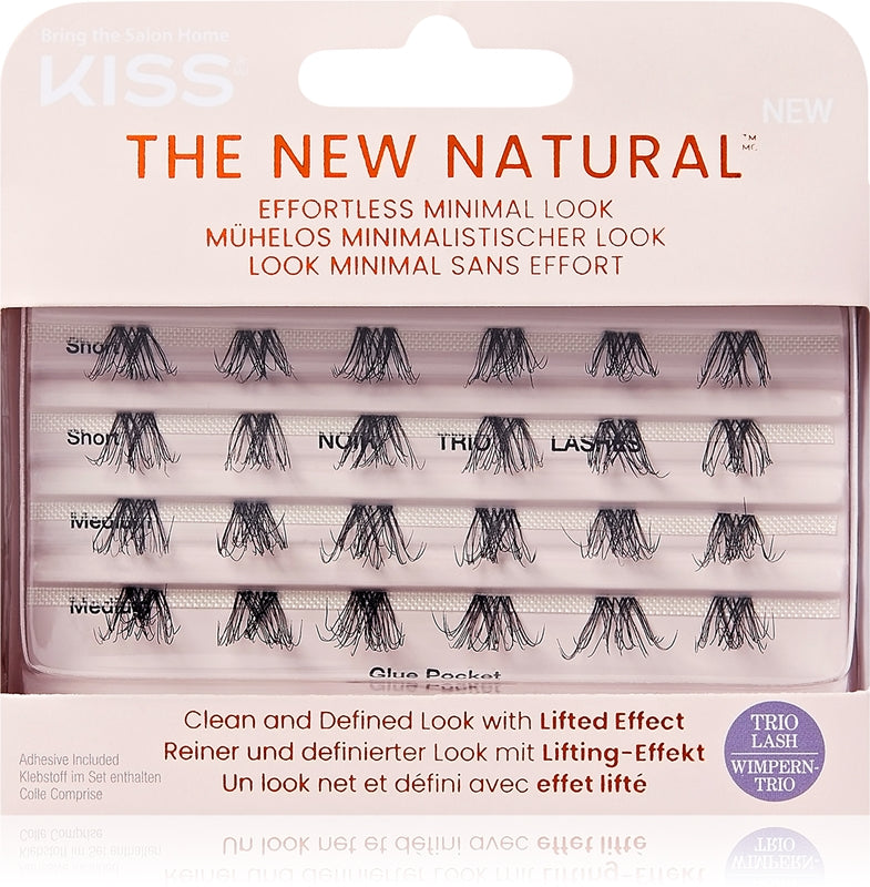 KISS The New Natural Effortless Minimal Look ciglia finte monociuffo senza nodo Trio 02 24 pezzi