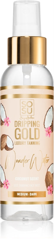 Dripping Gold Wonder Water Coconut spray abbronzante per il viso Medio scuro 100 ml