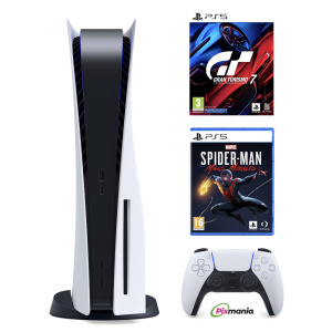 Pack PS5 & Gran Turismo 7, Spider-man: Miles Morales, God of War – Console di gioco Playstation 5 (Standard) – Ricondizionato – Buono stato