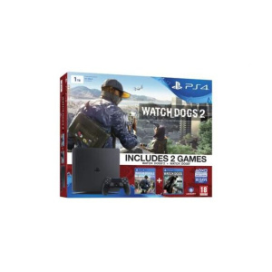 PS4 1Tb Slim Console Pack + Watch Dogs 2 + Watch Dog -Ricondizionato – Ottime condizioni