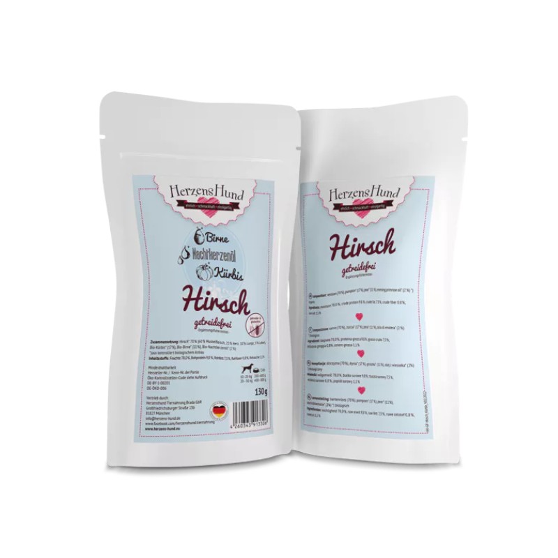 Herzens Hund con Cervo e Zucca per Cani - 130 g