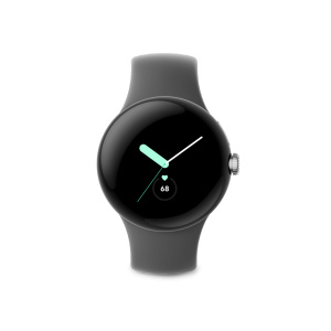 Google Pixel Watch AMOLED 41 mm Digital Touchscreen 4G Silver Wifi GPS (satellite), nero – nuovo