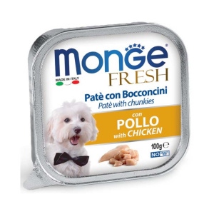 Monge Fresh Adult Pollo Umido per Cani – 100 g, 16 pezzi
