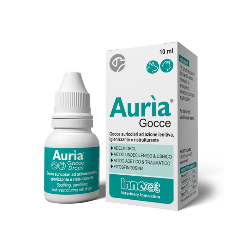Innovet Auria Gocce Auricolari per Cani e Gatti - 10 ml