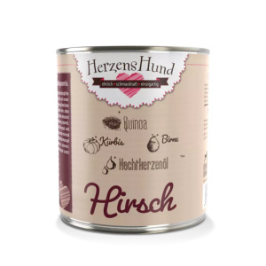 Herzens Hund Cervo con Verdure Bio Umido per Cani – 800 g