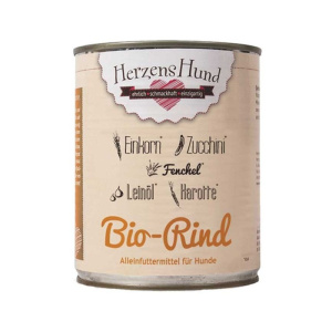 Herzens Hund Manzo Biologico con Verdure Bio Umido per Cani – 800 g