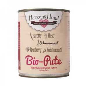 Herzens Hund Tacchino Biologico con Verdure Bio Umido per Cani – 800 g