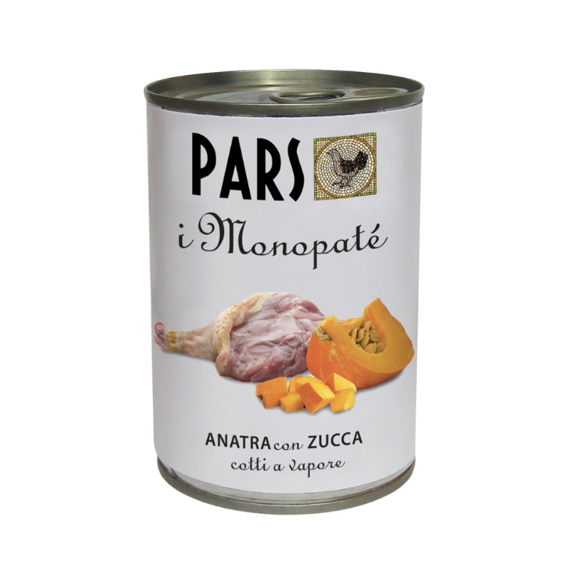 Pars Monopaté Anatra e Zucca per Cani e Gatti - 395 g, 12 pezzi