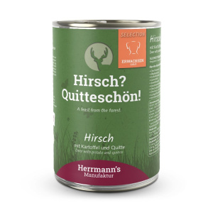Herrmann’s Selection Cervo con Patate e Mele per Cani – 400 g, 12 pezzi
