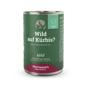 Herrmann’s Selection Light Cervo con Zucca e Quinoa per Cani – 400 g, 12 pezzi