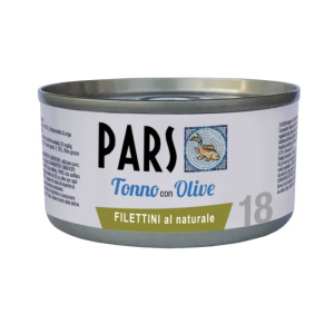 Pars Monoproteico Filettini al Naturale Tonno con Olive per Cani e Gatti 85gr – 85 g, 12 pezzi