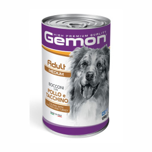Gemon Medium Adult Bocconi con Pollo e Tacchino per Cane – 1250 g