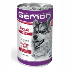 Gemon Adult Maxi Bocconi con Manzo e Riso per Cani – 125 g