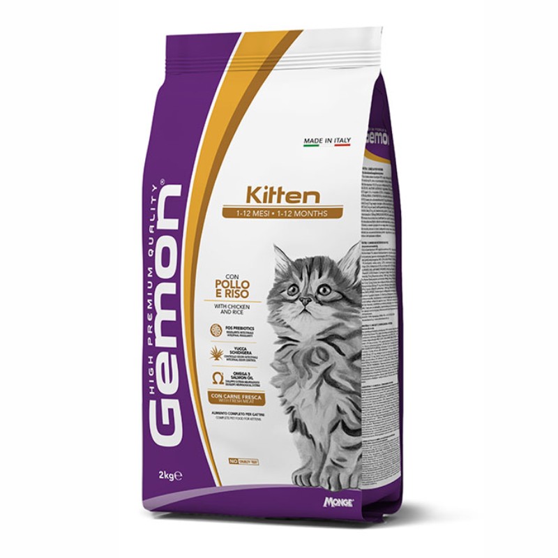 Gemon Kitten con Pollo e Riso per Gattini - 2 Kg