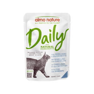 Almo Nature Daily Merluzzo e Gamberetti per Gatti 70gr – 70 g, 12 pezzi