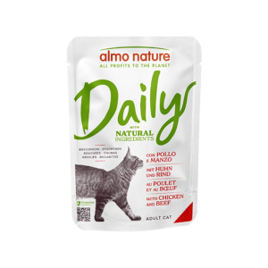 Almo Nature Daily Pollo e Manzo per Gatti 70gr – 70 g, 12 pezzi