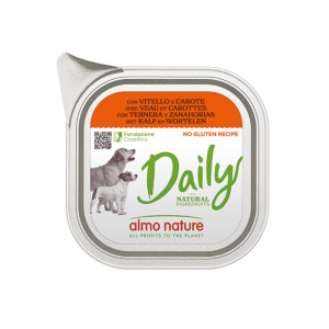Almo Nature Daily con Vitello e Carote per Cani – 300 g, 12 pezzi