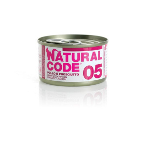 Natural Code Pollo e Prosciutto per Gatti 85gr – 85 g, 6 pezzi