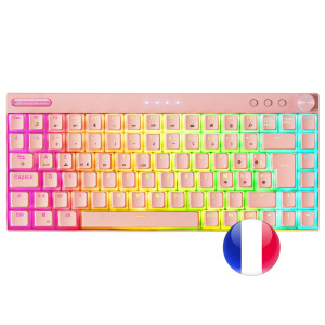 Mars Gaming MKCLOUDPRFR Tastiera francese AZERTY USB + Bluetooth Rosa – nuovo