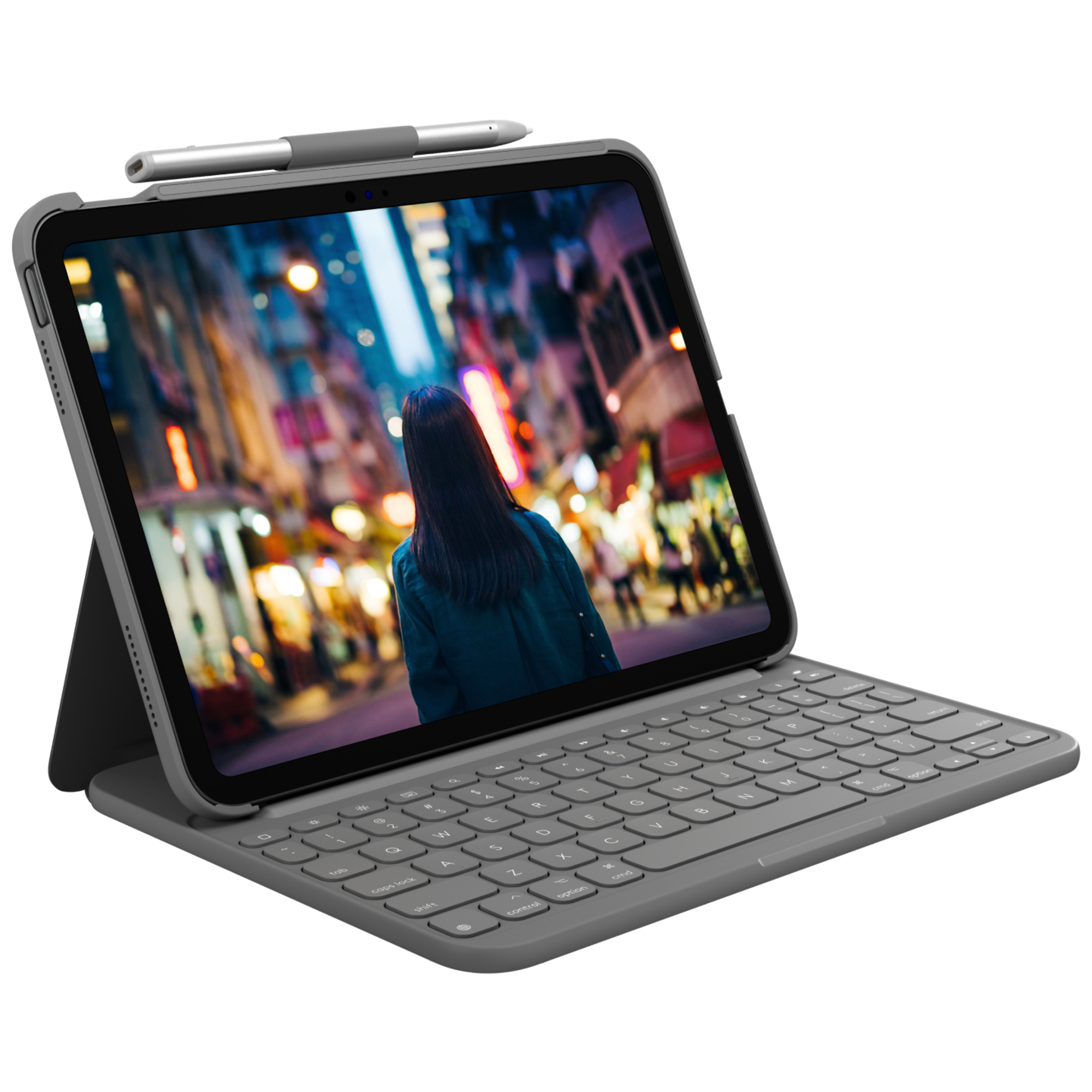 Logitech Slim Folio Grigio Bluetooth AZERTY Francese - nuovo