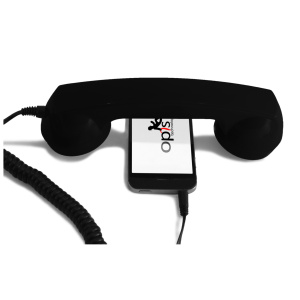 Microtelefono retro per smartphone Android – Nero – nuovo