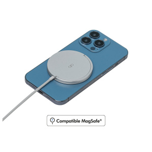 Caricabatterie a induzione Funzione stand compatibile MagSafe 15W garanzia a vita Argento con caricatore Force Power – nuovo