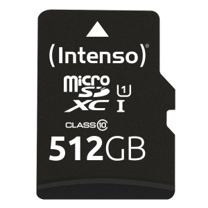 Intenso microSD 512GB UHS-I Perf CL10| Performance 512GB Classe 10 – nuovo
