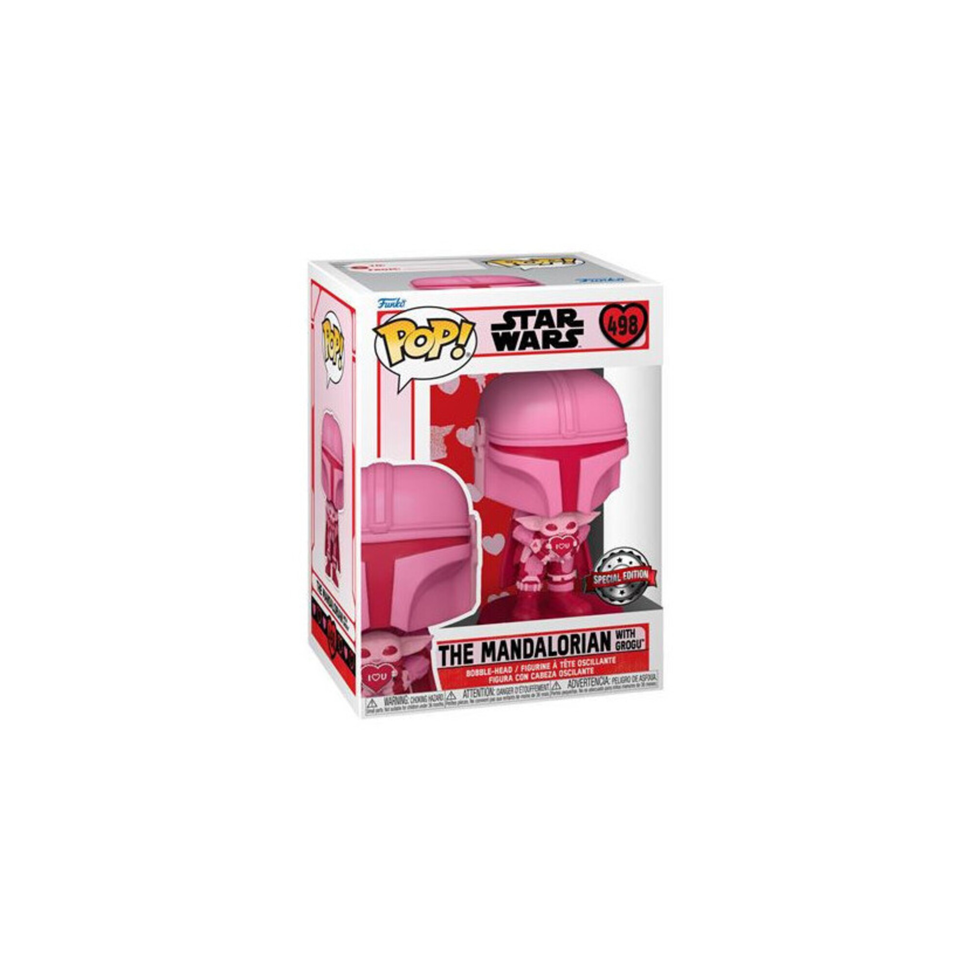 Figurina Funko Pop Star Wars Valentines Il Mandaloriano con Grogu - nuovo