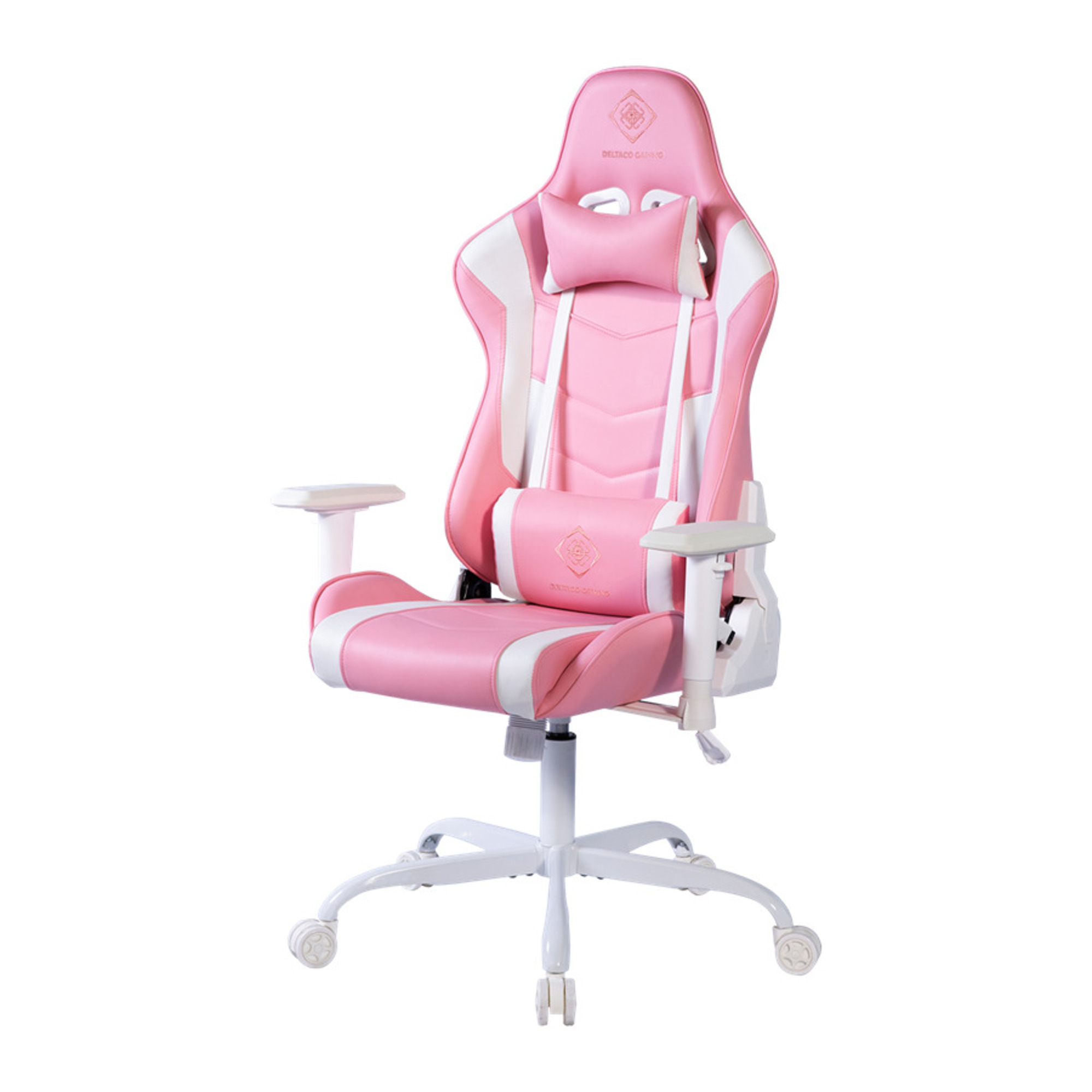 DELTACO GAMING - LINEA ROSA - Poltrona da gioco, base in alluminio, pelle PU rosa, max 90kg - nuovo