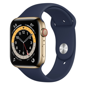 Apple Watch Series 6 OLED 44 mm Digital 368 x 448 pixel Touchscreen 4G Gold Wifi GPS (satellite) – Ricondizionato – Buono stato