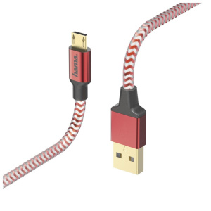 Cavo di carica/dati riflettente, micro-USB, 1,5 m, rosso – nuovo