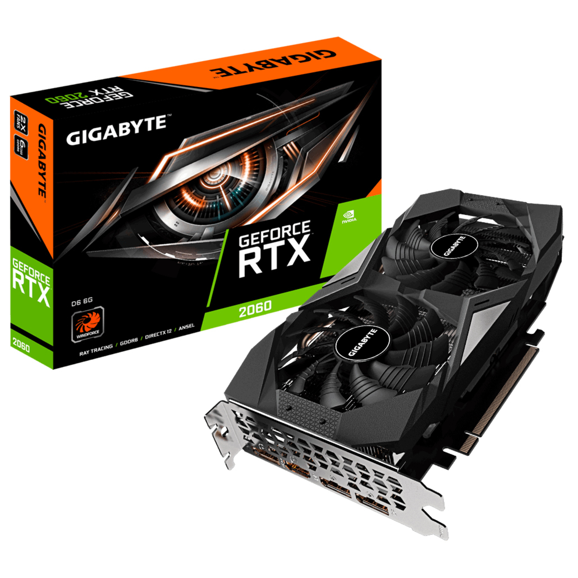 Gigabyte GV-N2060D6-6GD Scheda grafica NVIDIA GeForce RTX 2060 6GB GDDR6 - nuovo