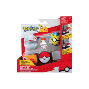 Cintura Clip ‘N’ Go BANDAI – Pokémon – 1 cintura, 1 Quick Ball, 1 Premier Ball e 1 figurina Flambino da 5 cm – nuovo