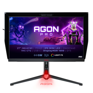 AOC AG274QXM Display PC a schermo piatto da 68,6 cm (27 ) 2560 x 1440 pixel Quad HD LED Nero, Rosso – nuovo