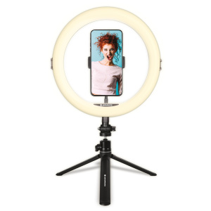 AgfaPhoto Ring Light Realiview ARL11 con treppiede – Luce LED per telefono, foto, selfie, video, Youtube, trucco, TikTok – nuovo