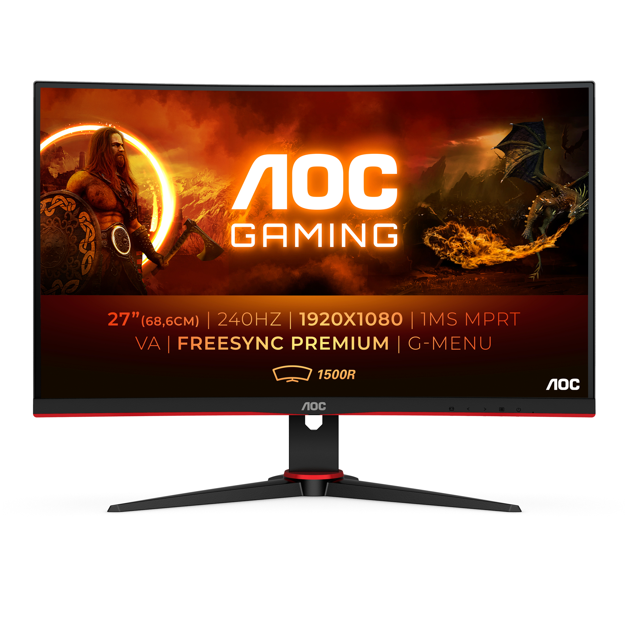 AOC G2 C27G2ZE/BK 68,6 cm (27 ) 1920 x 1080 pixel Full HD LED Monitor PC a schermo piatto Nero, Rosso - nuovo