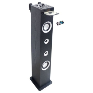 HP49CD Sound Tower – Lettore CD Bluetooth e funzione Karaoke – 100W – Radio FM – Porta USB – Aux-in – Nero – nuovo