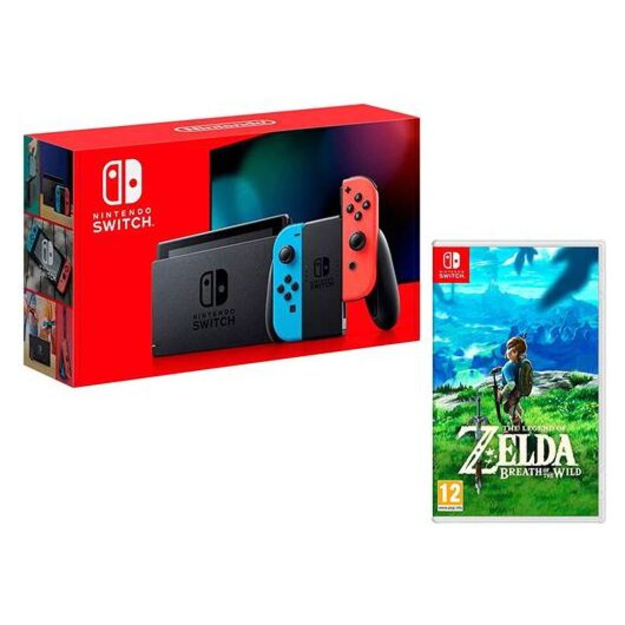 Switch Neon 32GB + The Legend of Zelda: Breath of The Wild, rosso, blu - nuovo