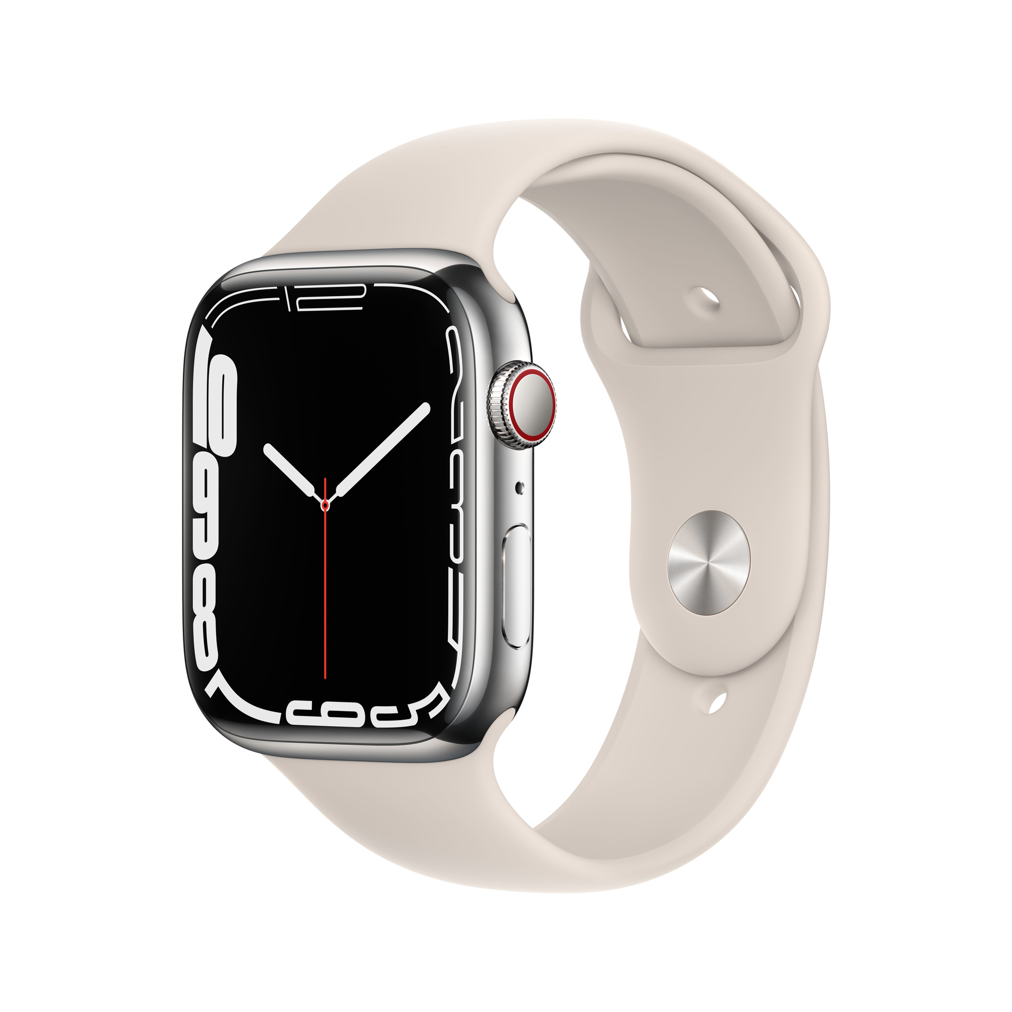 Apple Watch Series 7 OLED 45 mm Digital Touchscreen 4G Argento Wifi GPS (satellite), beige -Ricondizionato - Ottime condizioni