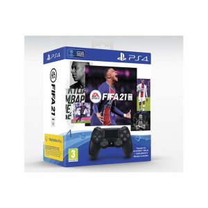 Pacchetto controller Dual Shock 4 Black V2 per PS4 + FIFA 21 + FUT Pack + PS+ 14 giorni -Ricondizionato – Ottime condizioni