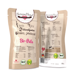 Herzens Hund Tacchino Biologico con Verdure Bio Umido per Cani – 130 g