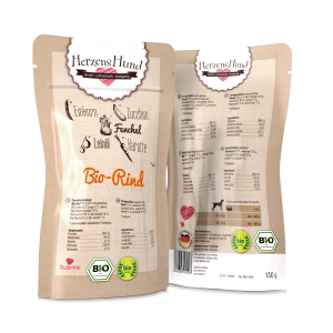 Herzens Hund Manzo Biologico con Verdure Bio Umido per Cani – 130 g