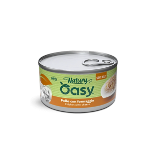 Oasy Natury Soft Jelly Pollo con Formaggio per Gatti – 150 g, Singola
