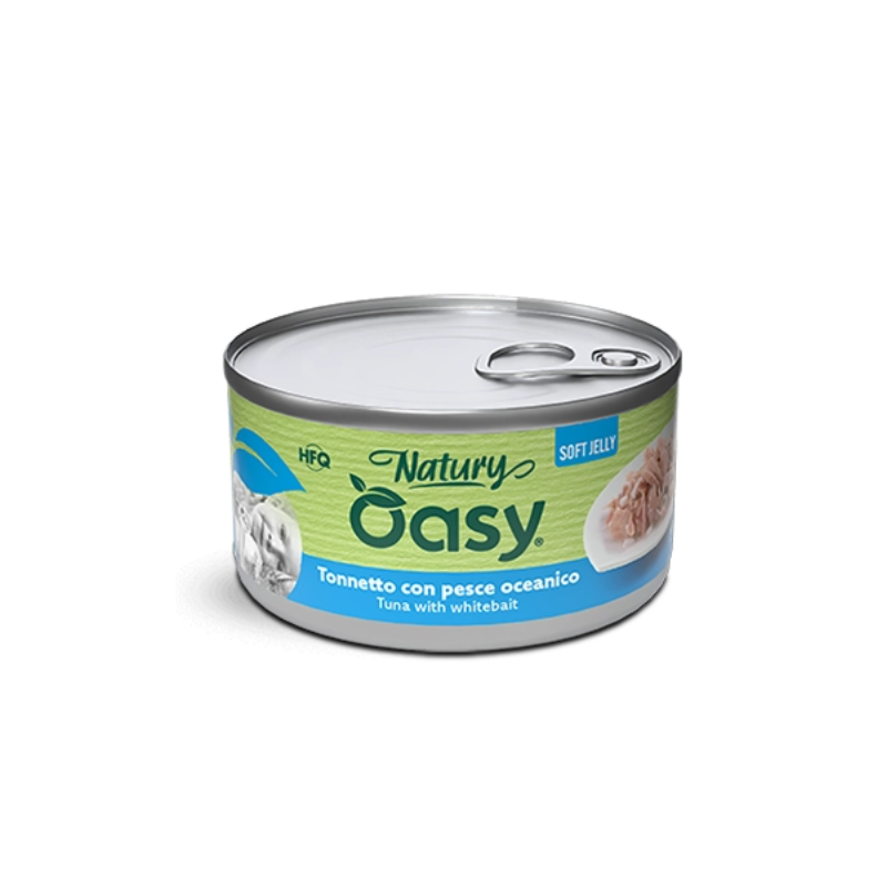 Oasy Natury Soft Jelly Tonnetto con Pesce oceanico per Gatti - 150 g, 12 pezzi