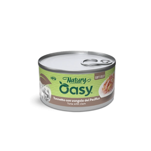 Oasy Natury Soft Jelly con Tonnetto e Vongole per Gatti – 150 g, Singola