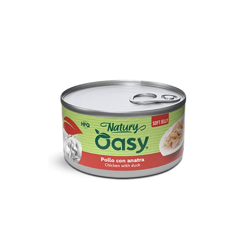 Oasy Natury Soft Jelly Pollo con Anatra per Gatti - 85 g, Singola