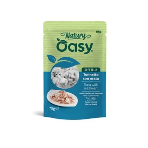 Oasy Natury Soft Jelly al Tonno con Orata in busta per Gatti - 70 g, Singola