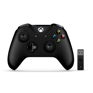 Controller Microsoft Xbox + adattatore wireless nero Gamepad PC, Xbox One, Xbox One S, Xbox One X – Ricondizionato – Condizioni eccellenti