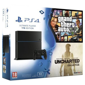 PS4 Fat 1TB + GTA V e Uncharted – Nathan Drake collection -Ricondizionato – Ottime condizioni