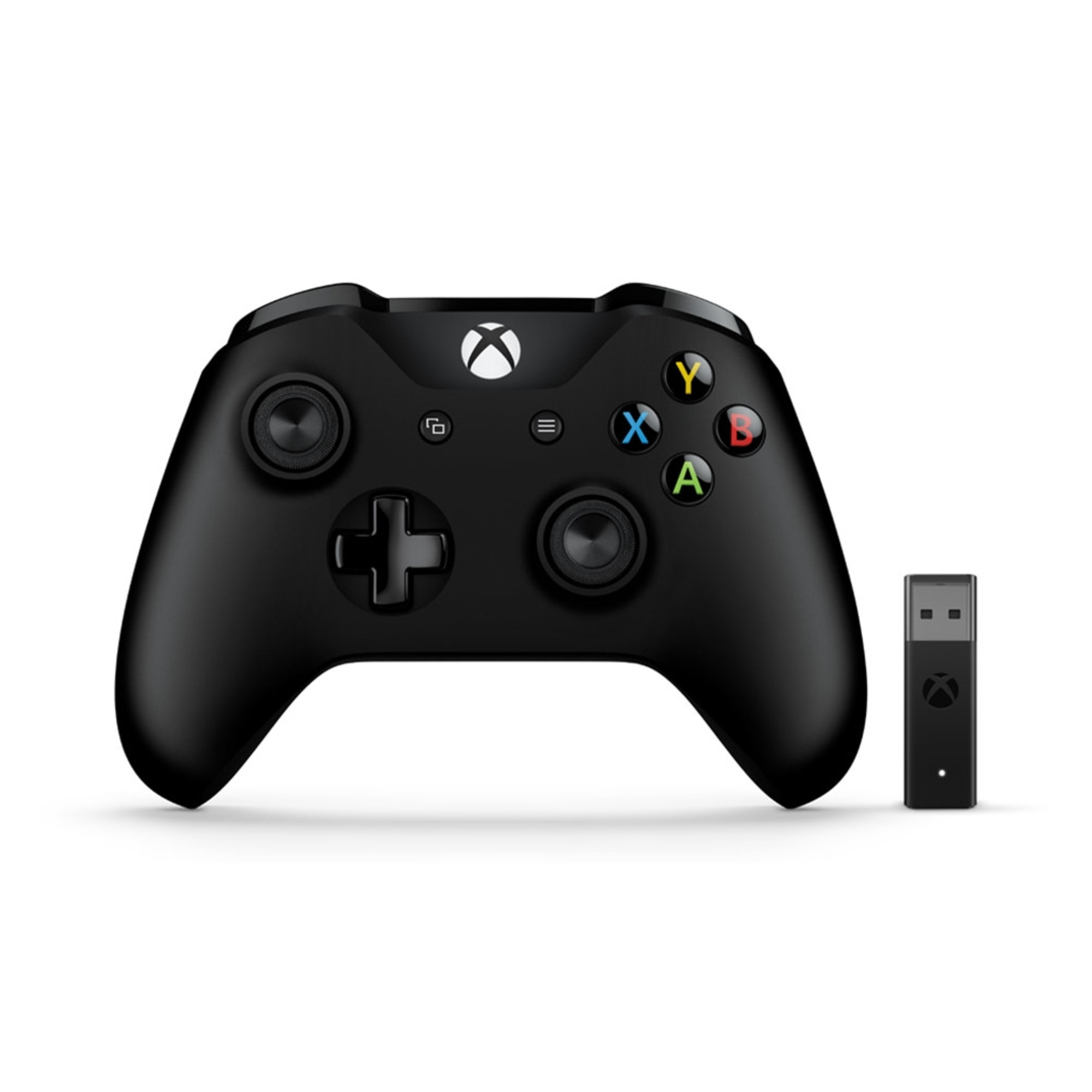 Controller Microsoft Xbox + adattatore wireless nero Gamepad PC, Xbox One - Ricondizionato - Condizioni eccellenti